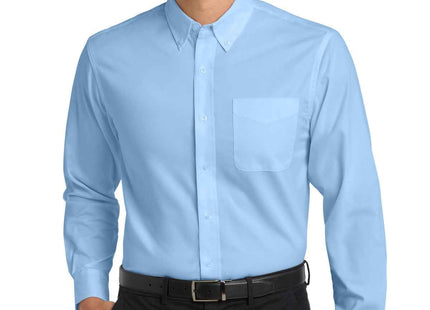 Port Authority Long Sleeve Easy Care Shirt S608 Light Blue Light Stone