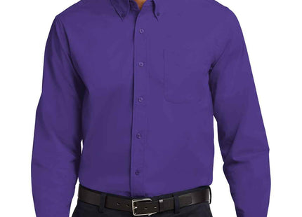 Port Authority Long Sleeve Easy Care Shirt S608 Purple Light Stone