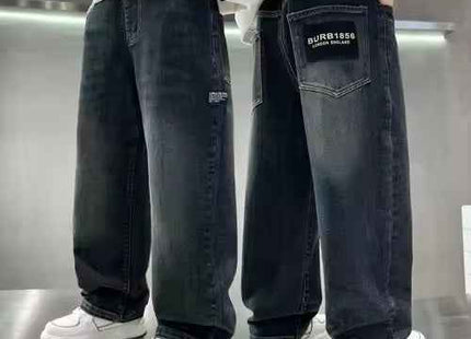 Boys' Straight Leg Denim Jeans Casual Loose Fit Letter Print Pants for Kids