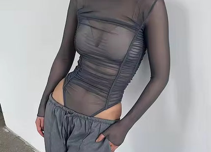 Women's Long Sleeve Mesh Bodysuit