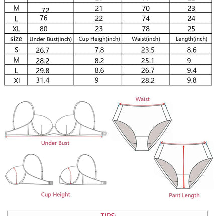 Women's Blue Strapless Lace Bra & Panty Set