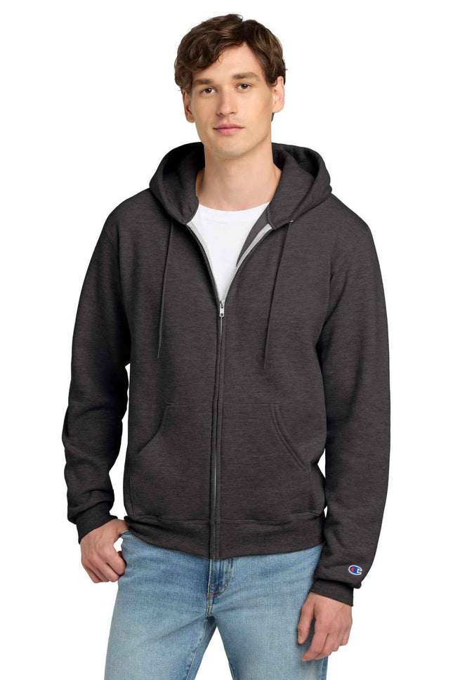 Champion Powerblend FullZip Hoodie S800 Charcoal Heather