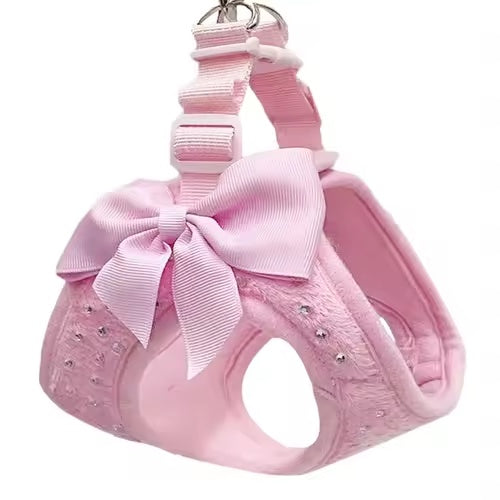 Soft Breathable Dog Harness Vest with Diamond Decoration