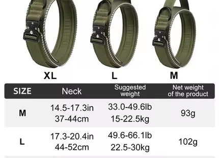Heavy-Duty Military Training Dog Collar with Control Handle