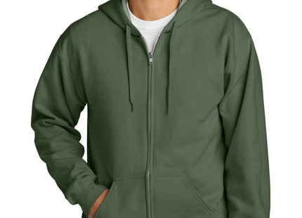 Gildan Softstyle Midweight Fleece FullZip Hooded Sweatshirt SF600 Military Green