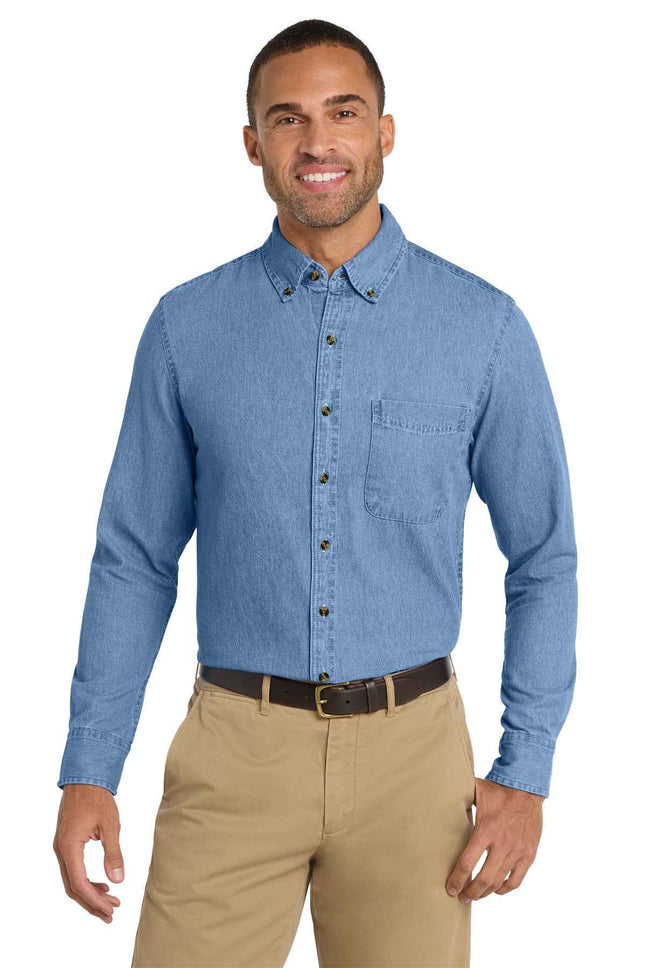 Port & Co Long Sleeve Value Denim Shirt SP10