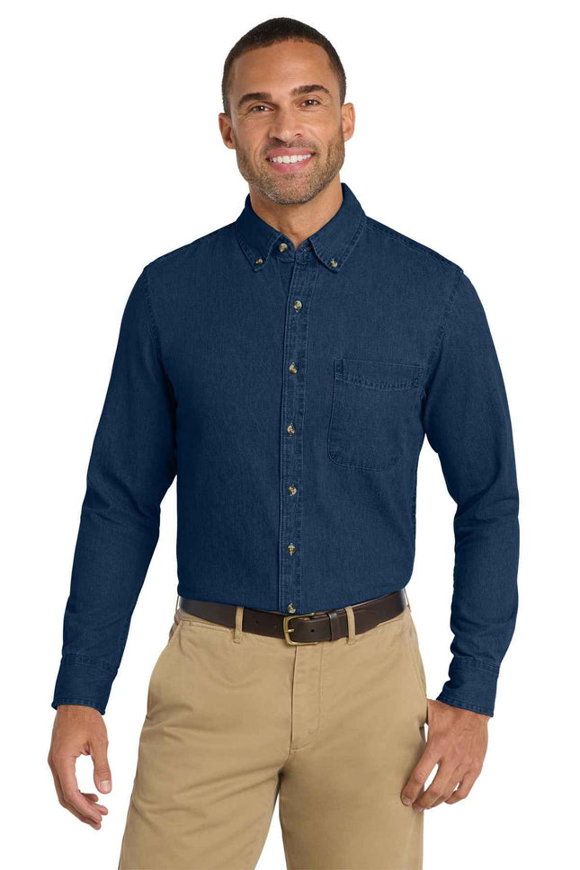 Port & Co Long Sleeve Value Denim Shirt SP10