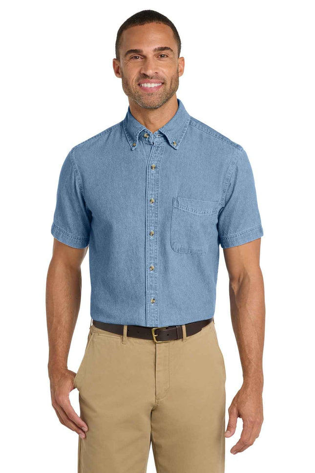 Port & Co Short Sleeve Value Denim Shirt SP11