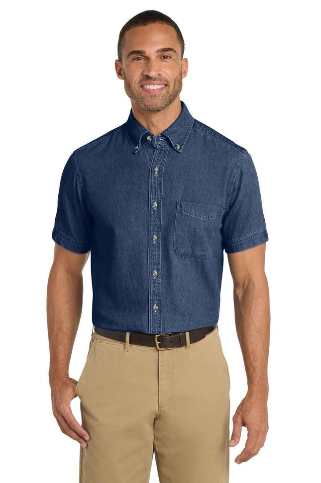 Port & Co Short Sleeve Value Denim Shirt SP11
