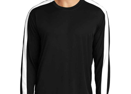 SportTek Competitor United Long Sleeve Crew ST100LS Black White