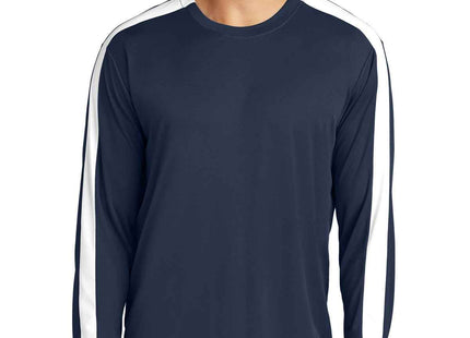 SportTek Competitor United Long Sleeve Crew ST100LS True Navy White