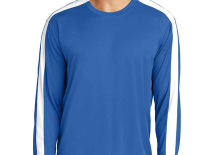 SportTek Competitor United Long Sleeve Crew ST100LS True Royal White
