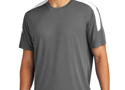 SportTek Competitor United Crew ST100 Iron Grey White