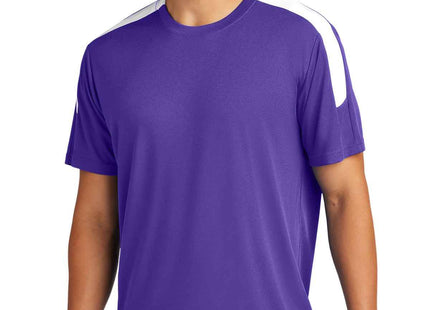 SportTek Competitor United Crew ST100 Purple White