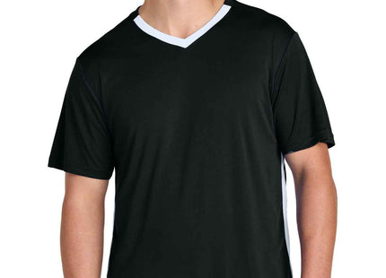 SportTek Competitor United VNeck ST101 Black White