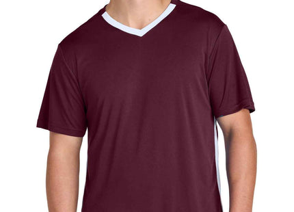 SportTek Competitor United VNeck ST101 Maroon White