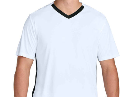 SportTek Competitor United VNeck ST101 White Black