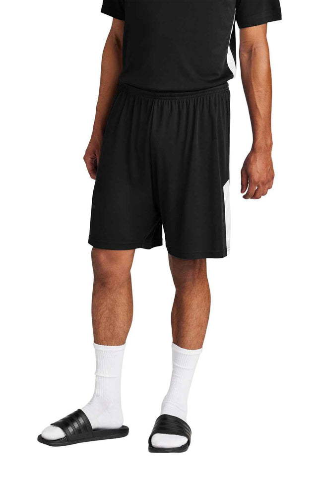SportTek Competitor United 7" Short ST103 Black White