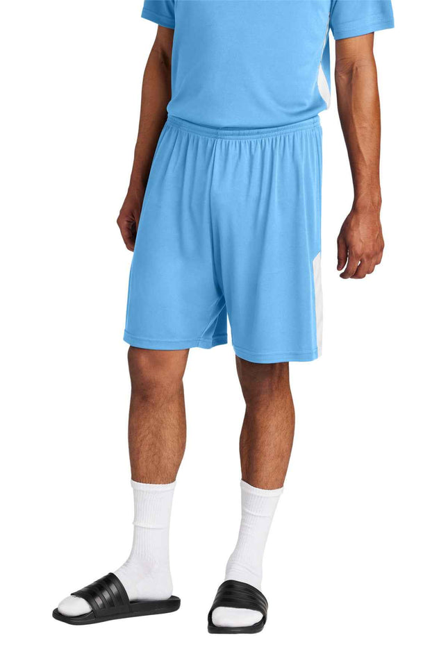 SportTek Competitor United 7" Short ST103 Carolina Blue White