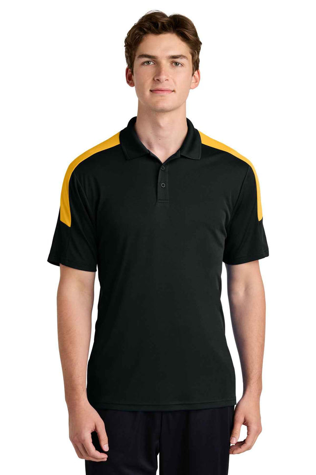 SportTek Competitor United Polo ST104 Black Gold