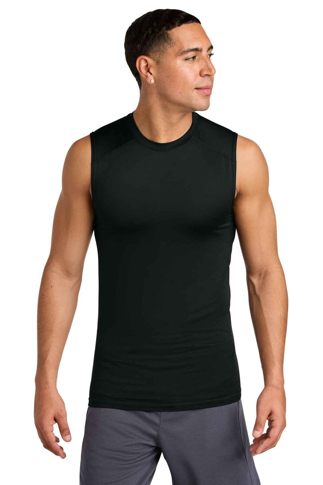 SportTek PosiCharge Compression Sleeveless Tee ST121SL Black
