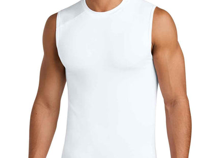 SportTek PosiCharge Compression Sleeveless Tee ST121SL White