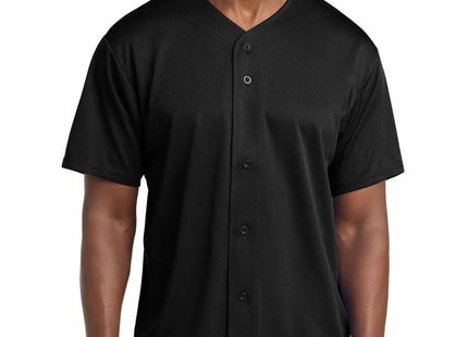 SportTek PosiCharge Tough Mesh FullButton Jersey ST220 Black