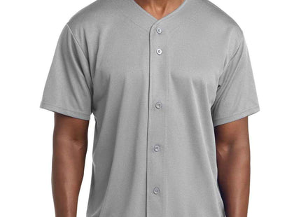 SportTek PosiCharge Tough Mesh FullButton Jersey ST220 Silver