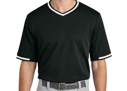 SportTek Tough Mesh VNeck Baseball Jersey ST221 Black