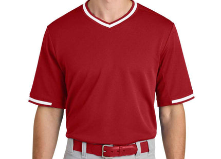 SportTek Tough Mesh VNeck Baseball Jersey ST221 True Red