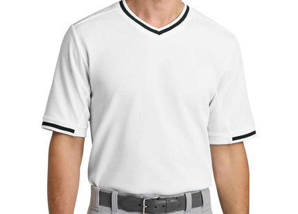SportTek Tough Mesh VNeck Baseball Jersey ST221 White