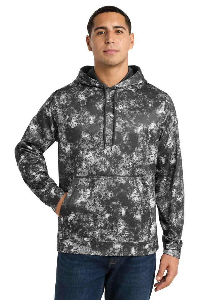 SportTek SportWick Mineral Freeze Fleece Hooded Pullover ST230 Black