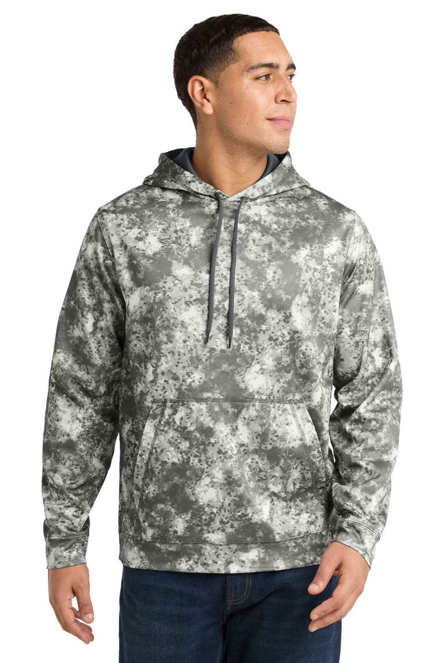 SportTek SportWick Mineral Freeze Fleece Hooded Pullover ST230 Dark Smoke Grey