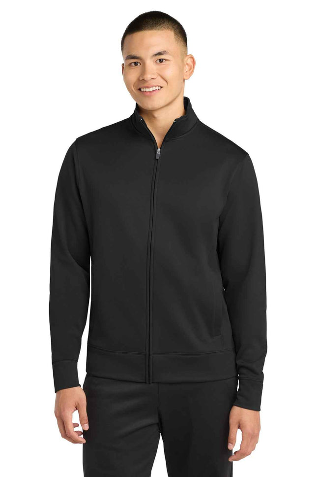 SportTek SportWick Fleece FullZip Jacket ST241 Black