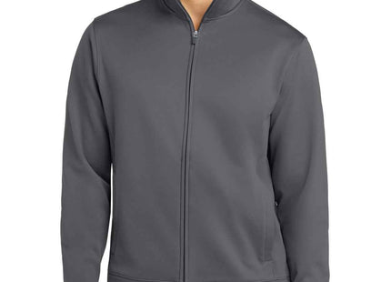 SportTek SportWick Fleece FullZip Jacket ST241 Dark Smoke Grey