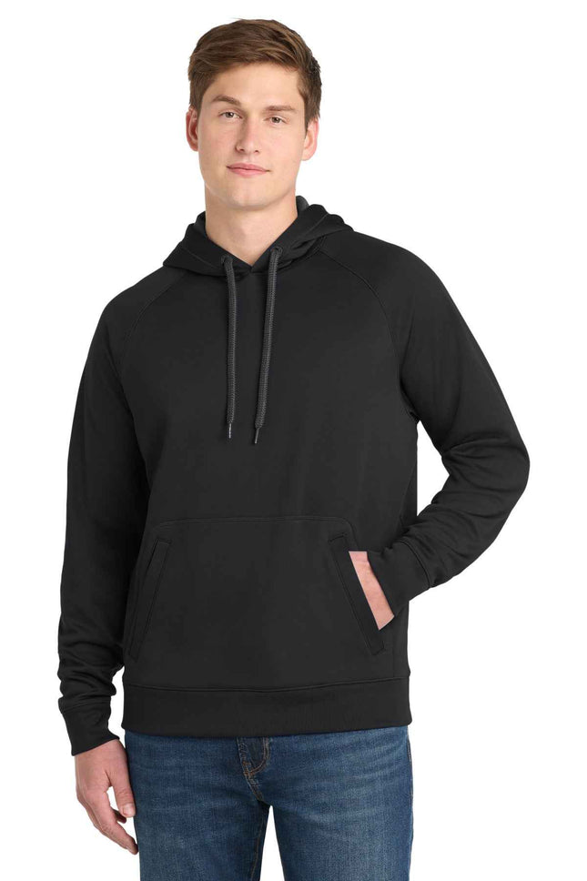 SportTek Tech Fleece Hooded Sweatshirt ST250 Black