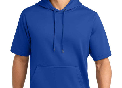 SportTek SportWick Fleece Short Sleeve Hooded Pullover ST251 True Royal