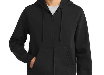 SportTek FullZip Hooded Sweatshirt ST258 Black