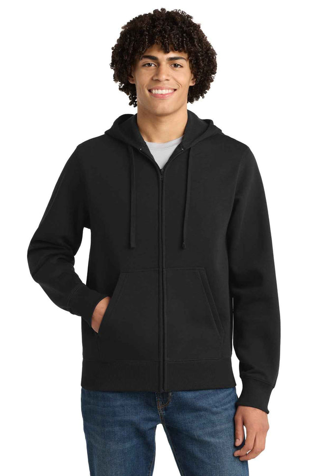SportTek FullZip Hooded Sweatshirt ST258 Black