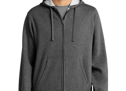 SportTek FullZip Hooded Sweatshirt ST258 Graphite Heather