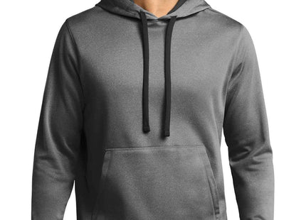 SportTek PosiCharge SportWick Heather Fleece Hooded Pullover ST264 Black Heather