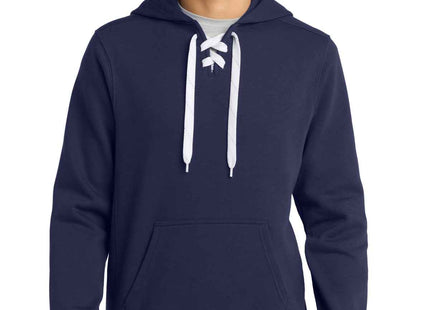 SportTek Lace Up Pullover Hooded Sweatshirt ST271 True Navy
