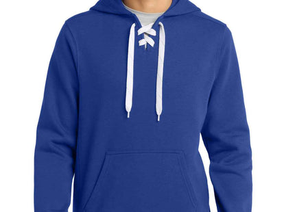 SportTek Lace Up Pullover Hooded Sweatshirt ST271 True Royal