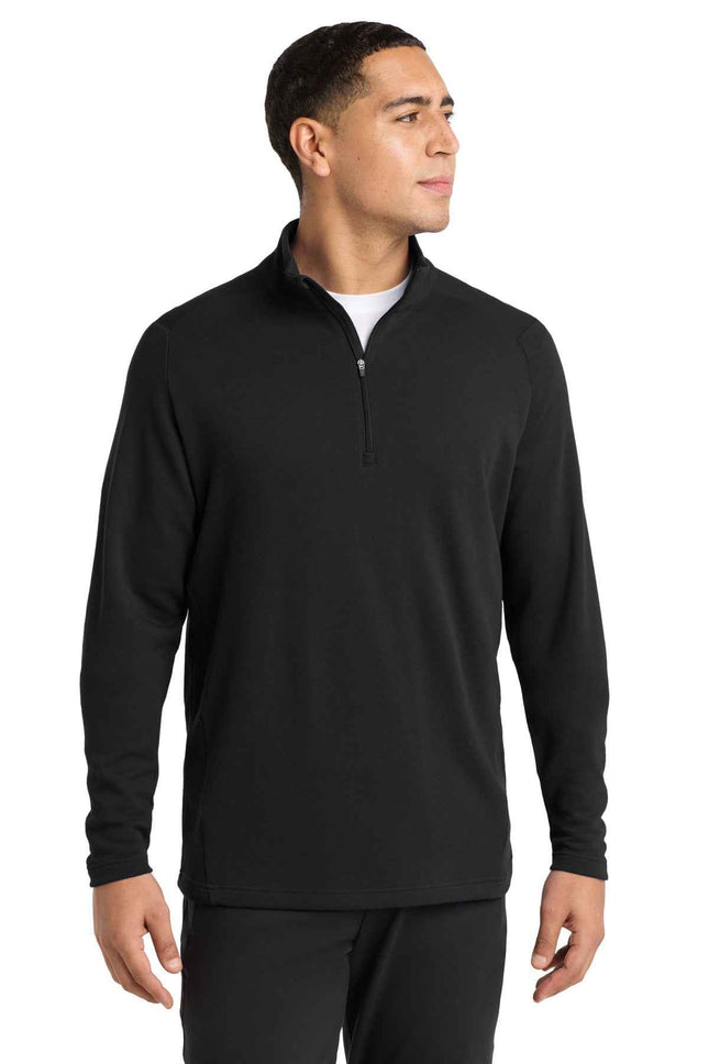 SportTek Lightweight French Terry 1/4Zip Pullover ST273 Black
