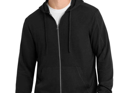 SportTek PosiCharge TriBlend Wicking Fleece FullZip Hooded Jacket ST293 Black Triad Solid