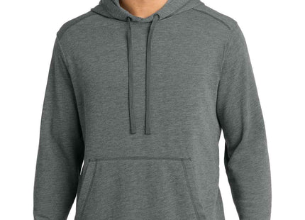 SportTek PosiCharge TriBlend Wicking Fleece Hooded Pullover ST296 Dark Grey Heather