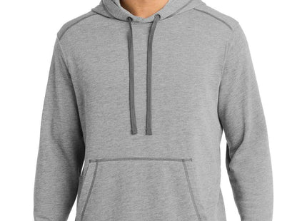 SportTek PosiCharge TriBlend Wicking Fleece Hooded Pullover ST296 Light Grey Heather