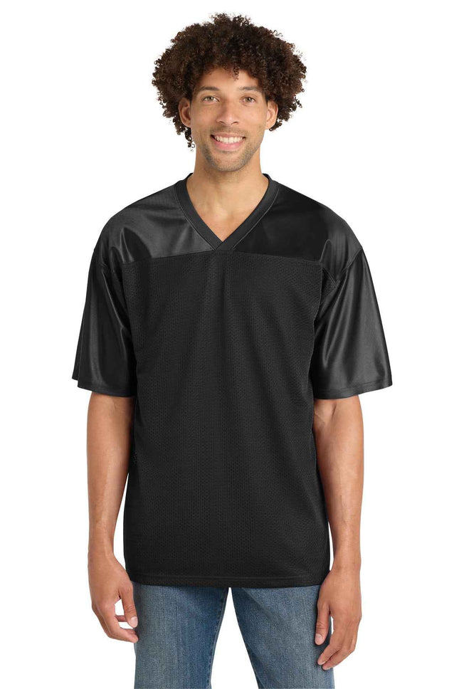 SportTek PosiCharge Replica Jersey ST307 Black