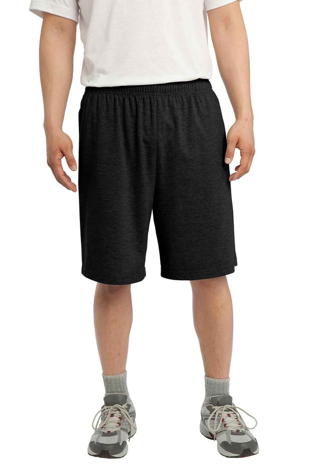 SportTek Jersey Knit Short with Pockets ST310 Black
