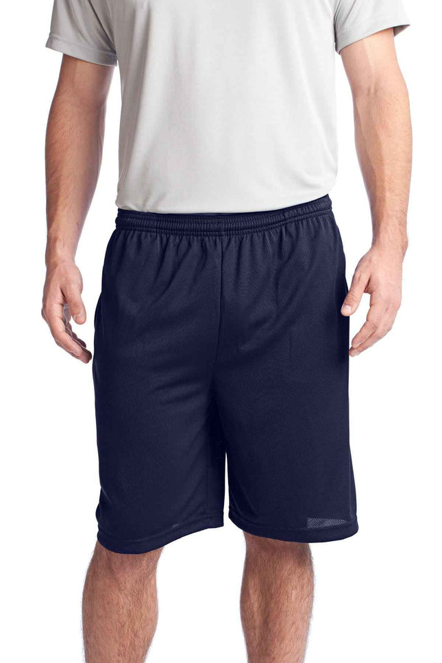 SportTek PosiCharge Tough Mesh Pocket Short ST312 True Navy